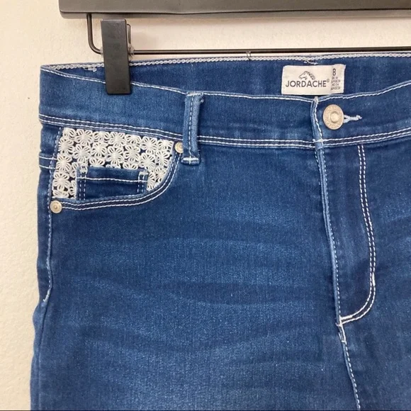 JORDACHE GIRLS SZ 18 LACE TRIM JEAN SHORTS - Picture 7 of 7